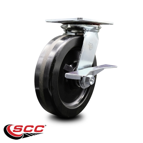 8 Inch Heavy Duty Phenolic Caster with Ball Bearing and Brake